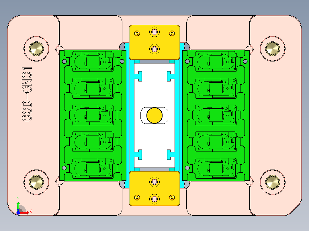 小尺寸板料开粗治具模型+工程图前视图
