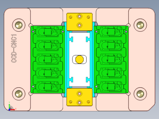 小尺寸板料开粗治具模型+工程图前视缩略图