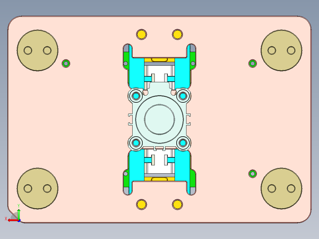 小尺寸板料开粗治具模型+工程图后视图