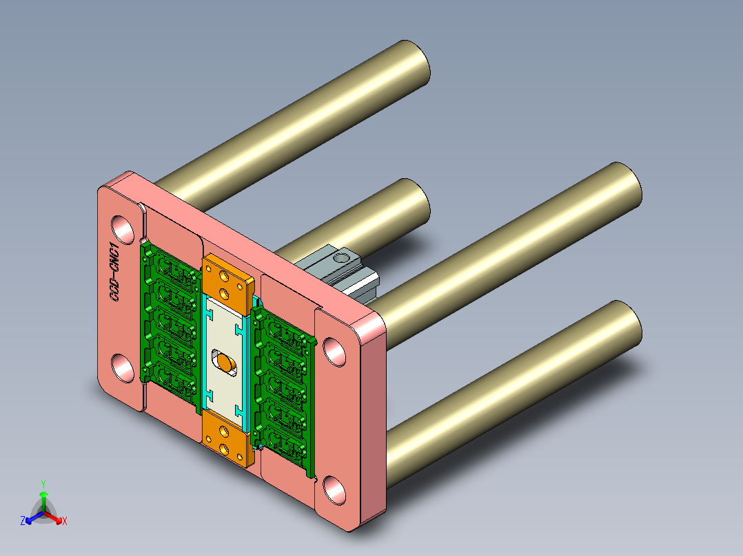 小尺寸板料开粗治具模型+工程图正等轴测图
