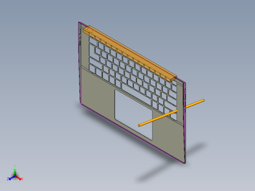 笔记本外壳铣上侧缺口+PL面程序模型