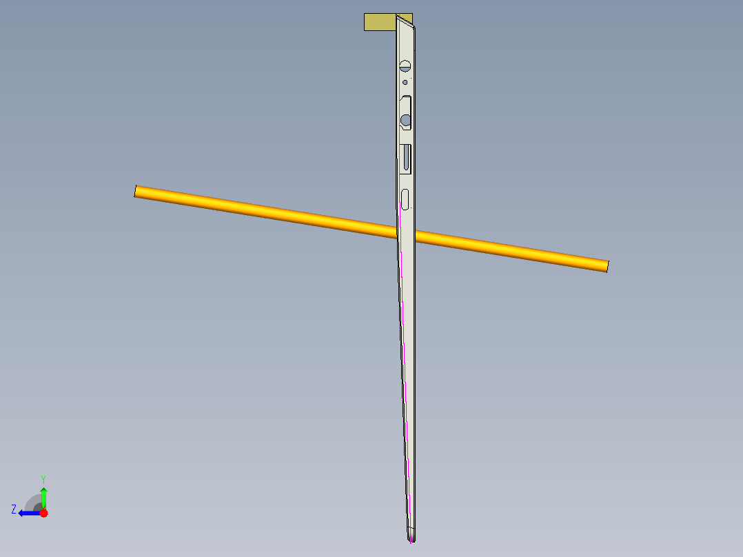 笔记本外壳铣上侧缺口+PL面程序模型右视图