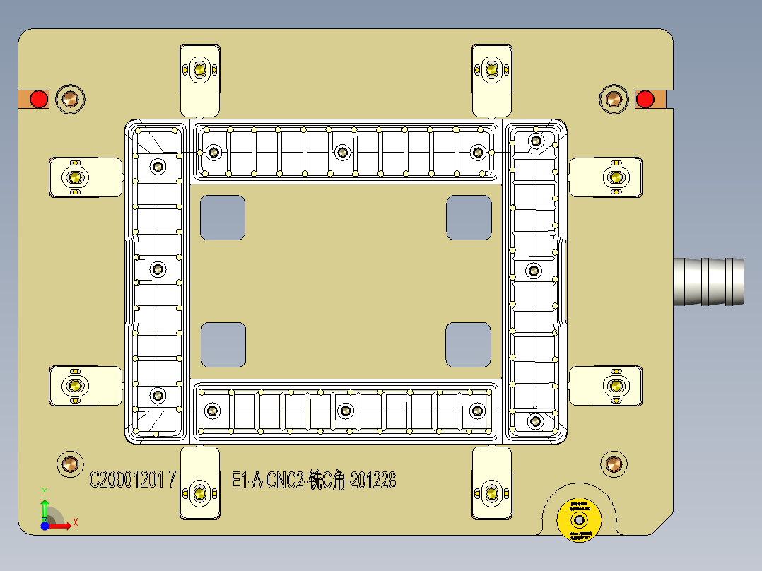 E1-A-笔记本CNC工装夹具三维模型CNC2铣墙高C角-201231前视图