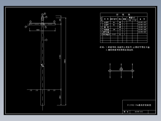 012 Z1(190)-15直线杆