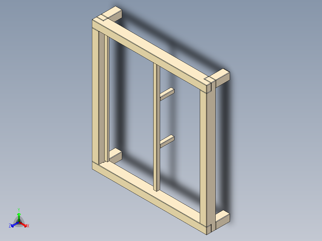简单的木床 - 180 × 200 厘米正等轴测图