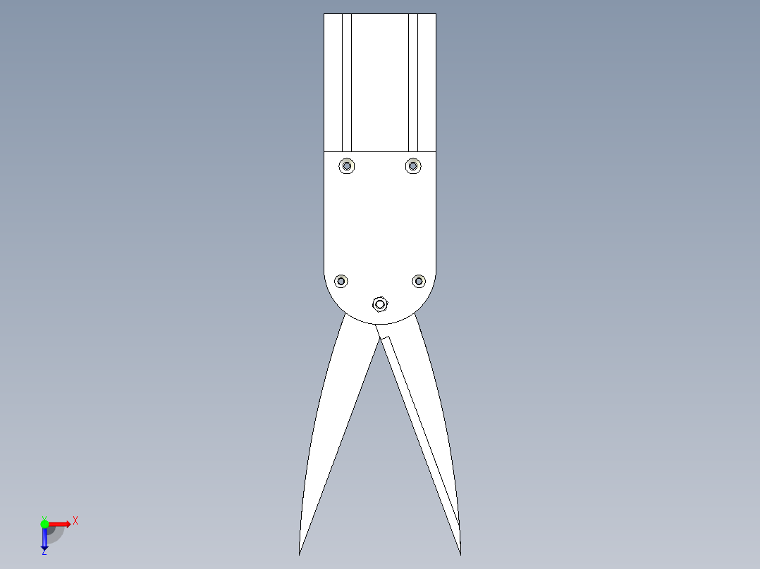 sw气动剪刀俯视图