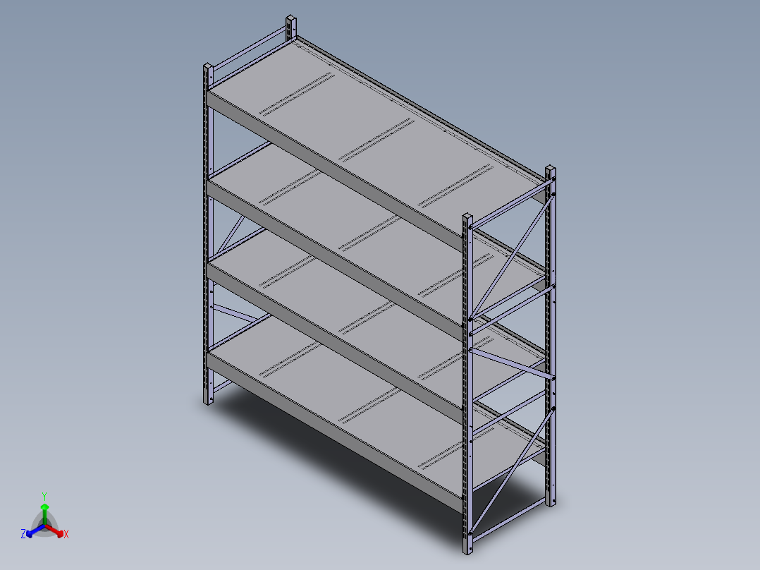 货架、3300x3000x10000正等轴测图