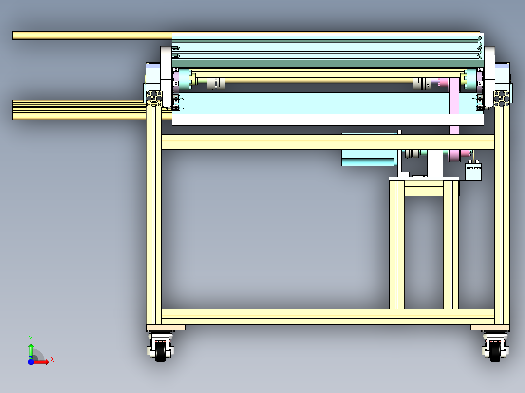 板材输送线设备sw18可编辑前视图