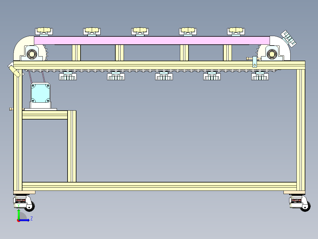 板材输送线设备sw18可编辑左视图