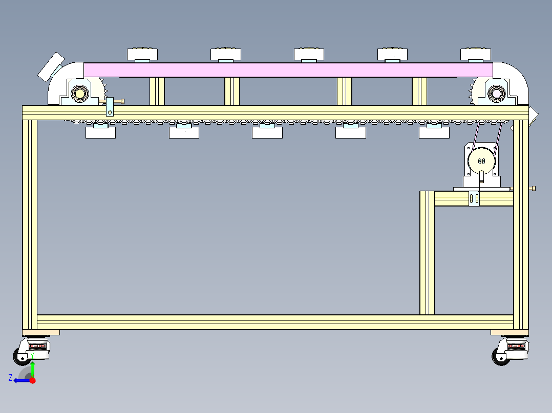 板材输送线设备sw18可编辑右视图