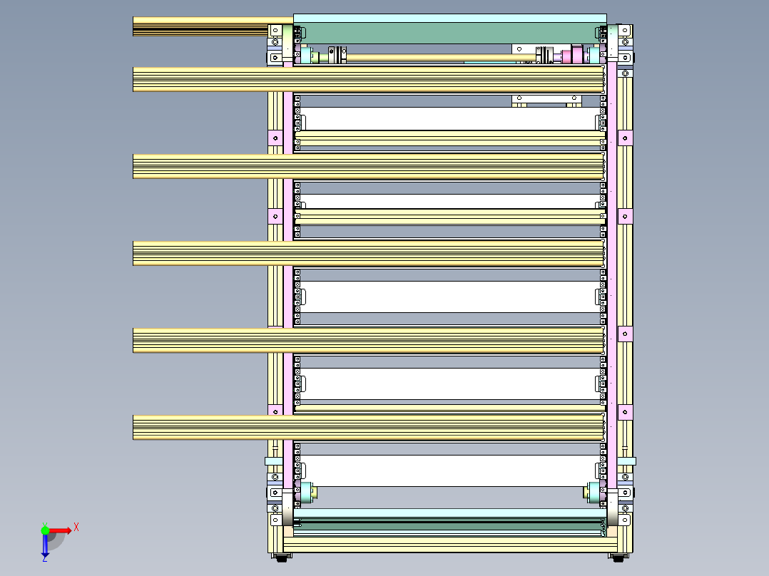 板材输送线设备sw18可编辑俯视图