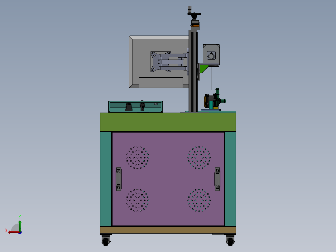 水泵盖二维码激光打标机后视图