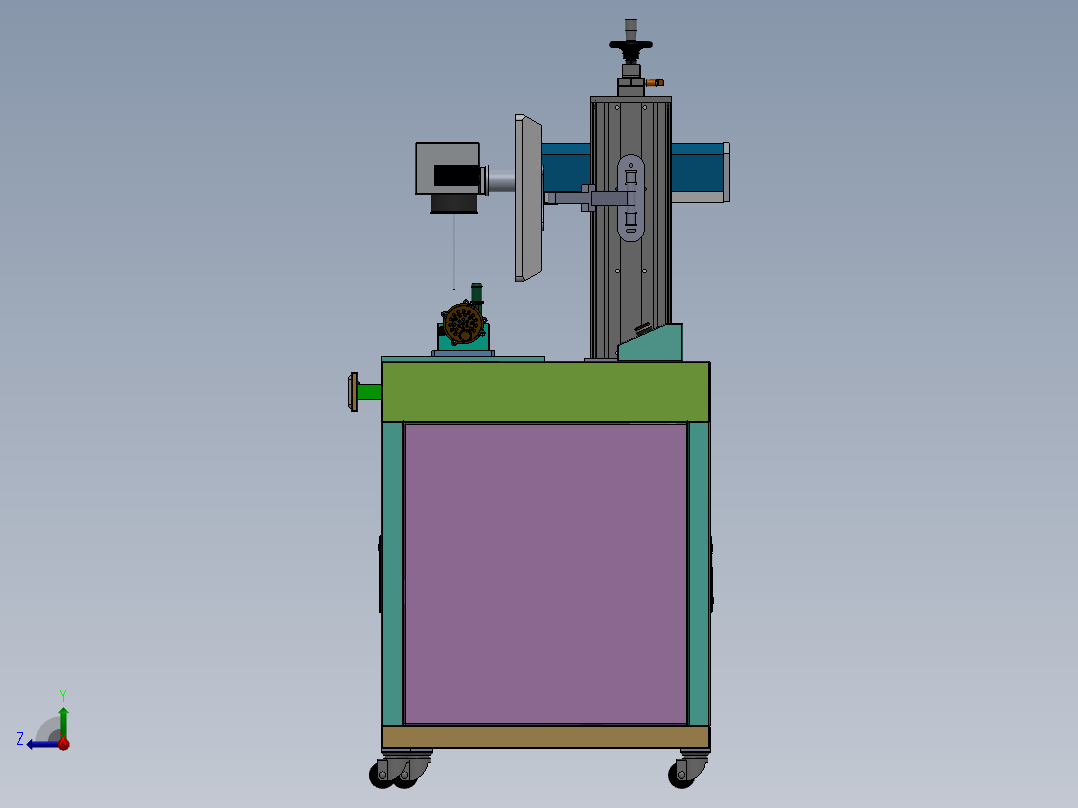 水泵盖二维码激光打标机右视图