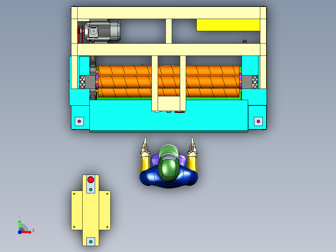 缠绕机 绕线机winding-machine-2832-模型格式为 x_t前视图