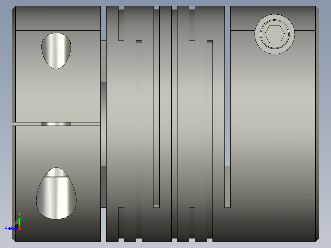 GD平行线夹紧系列联轴器GD-20x26右视图