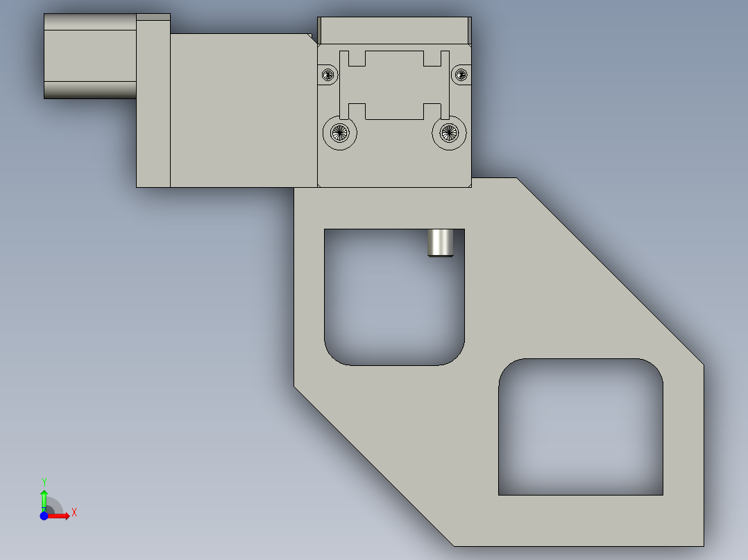 四分的料装配前视图
