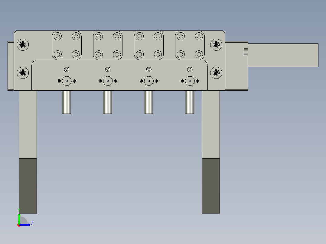 四分的料装配左视图