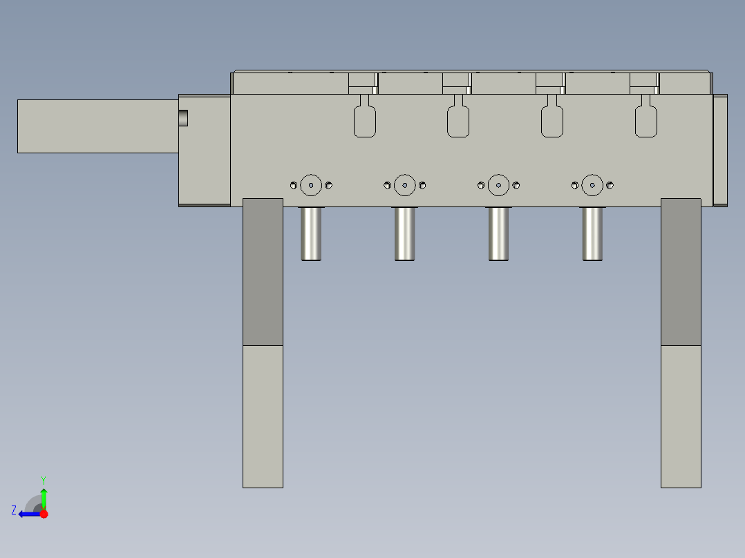 四分的料装配右视图