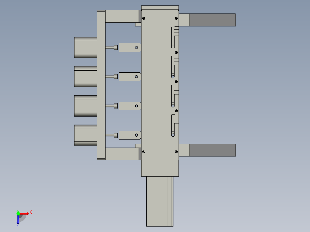 四分的料装配俯视图