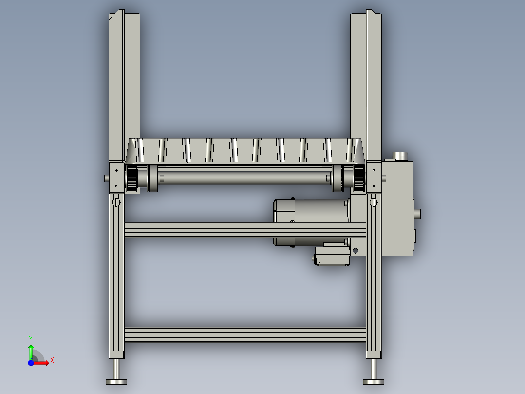 出料轨道组件前视图