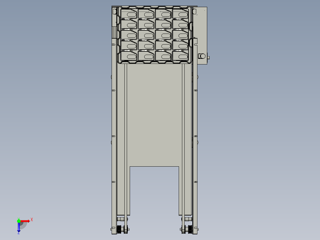 出料轨道组件俯视图