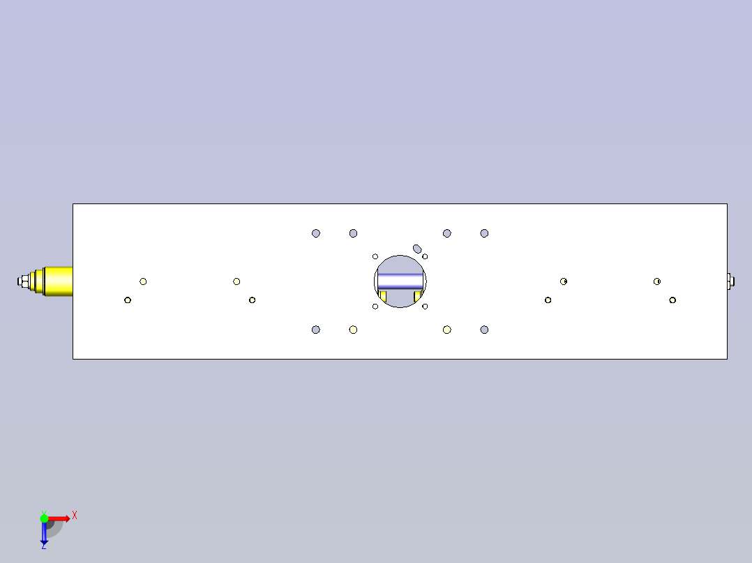 一种长尺寸工件固定机构3D图纸俯视图