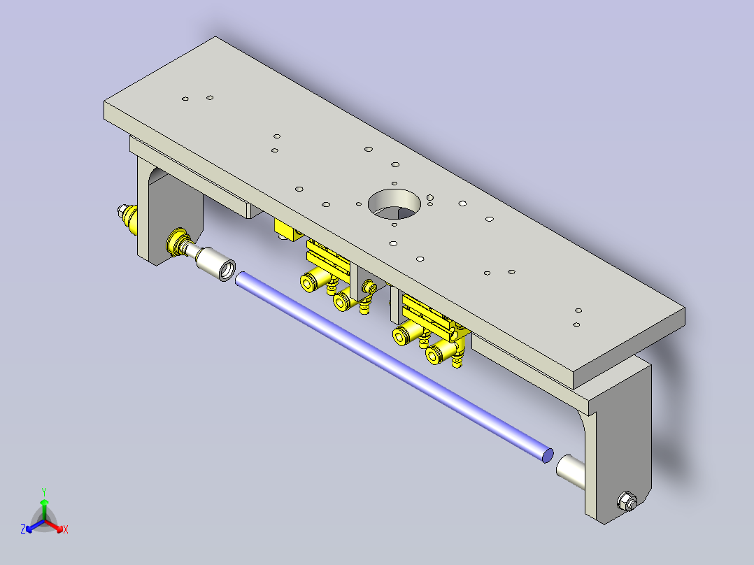 一种长尺寸工件固定机构3D图纸正等轴测图