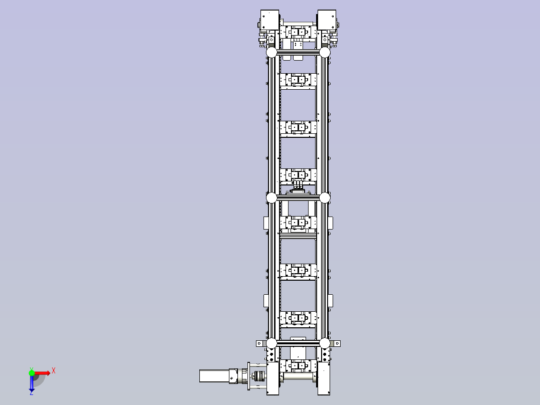 链式输送机3D模型俯视图