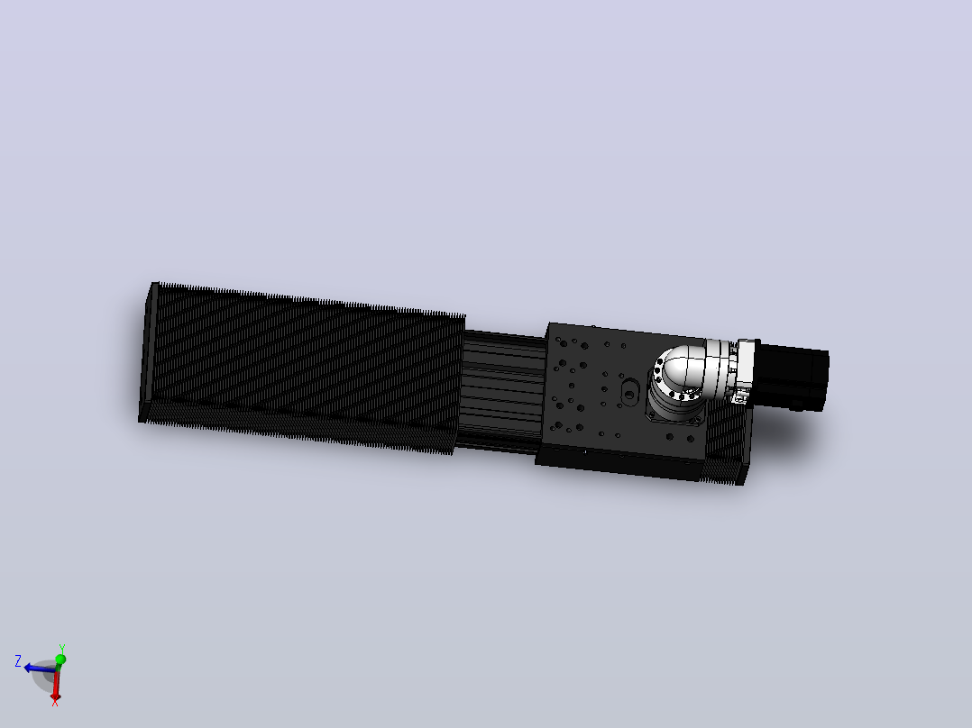 DMG170-FCR齿轮齿条模组直线滑台（电机前折）[DMG170-L16S500-DT750-A2D-FCR-P7]主视图