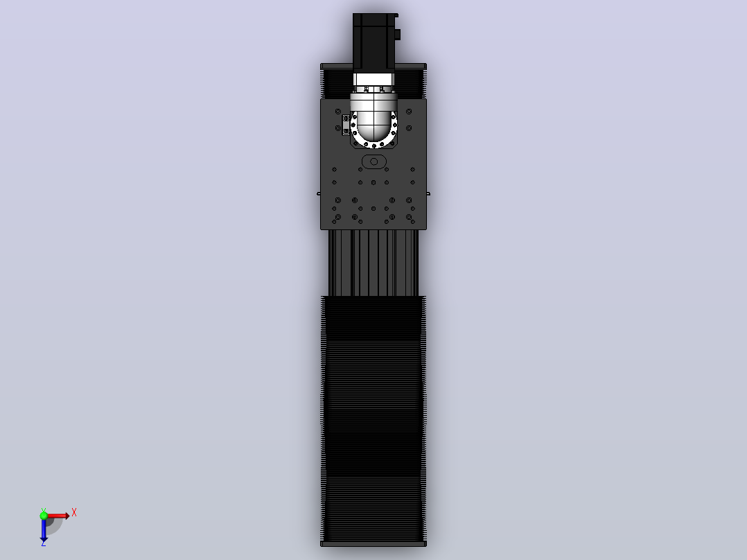 DMG170-FCR齿轮齿条模组直线滑台（电机前折）[DMG170-L16S500-DT750-A2D-FCR-P7]俯视图