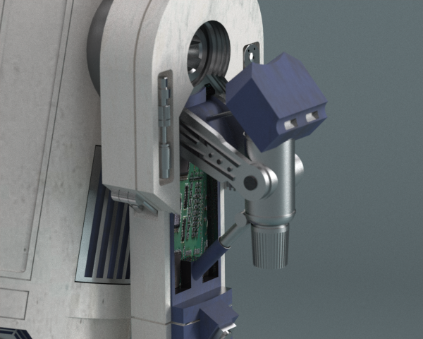 R2D2 -零件解决方案中创建的附件的正确尺寸+配置程序