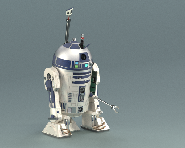 R2D2 -零件解决方案中创建的附件的正确尺寸+配置程序