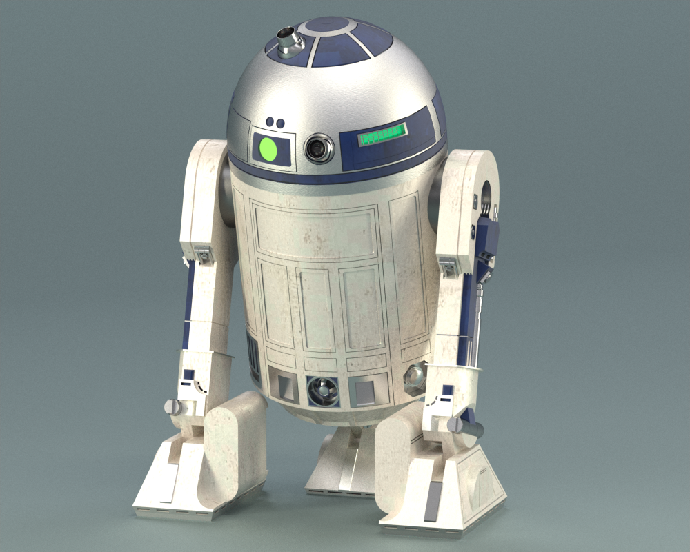 R2D2 -零件解决方案中创建的附件的正确尺寸+配置程序