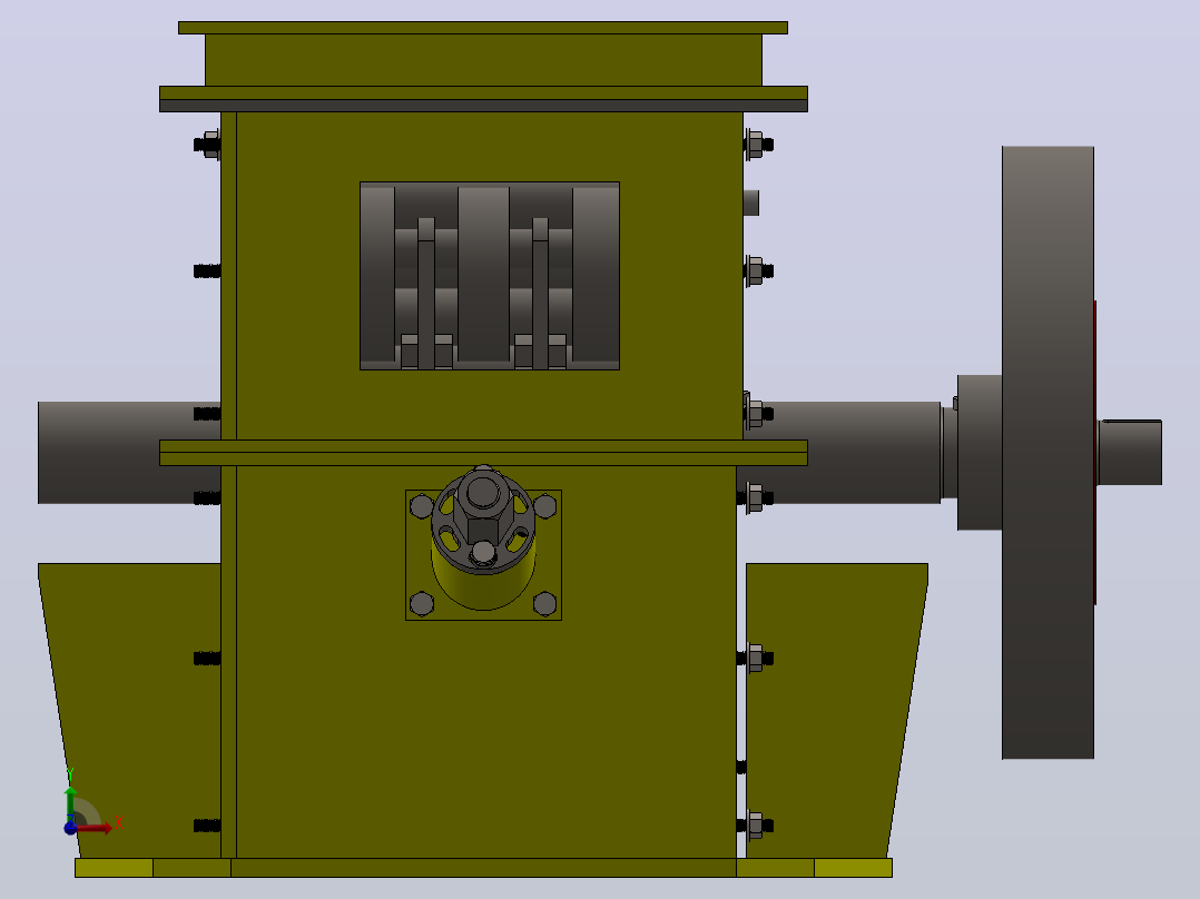 煤炭锤式破碎机hammer-crusher-4832-模型格式为 sw前视图