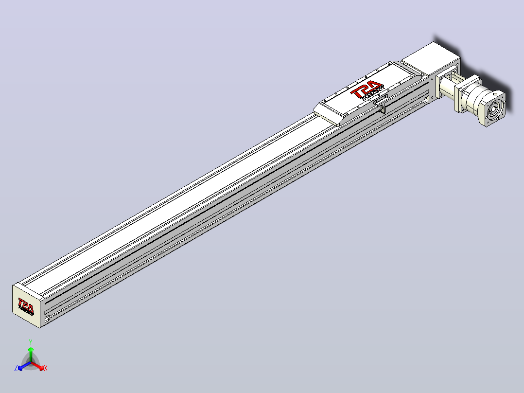 伺服电机集成皮带传动直线执行器TPA-OCB-120-224-L1150-DL-J90-N3主视图