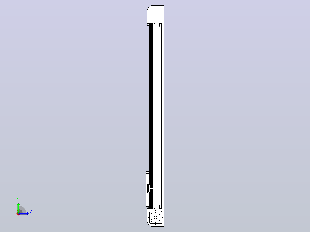 带式直线轴半闭式TPA-ONB-120-256-L1050-DR-J90-N3左视图