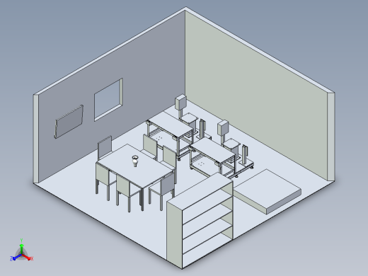 带焊接台的房间正等轴测缩略图