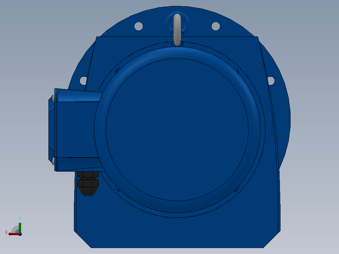 RF107法兰轴伸式安装斜齿轮减速机RF107-Y15-4P-160L-M1-0°-Φ450后视图