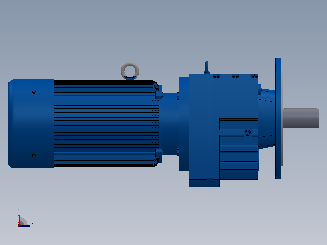 RF107法兰轴伸式安装斜齿轮减速机RF107-Y15-4P-160L-M1-0°-Φ450左视图