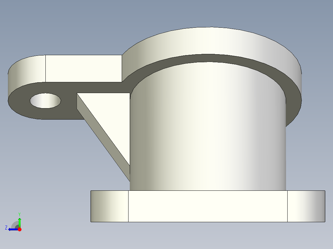 Inventor三维建模练手图3D模型右视图
