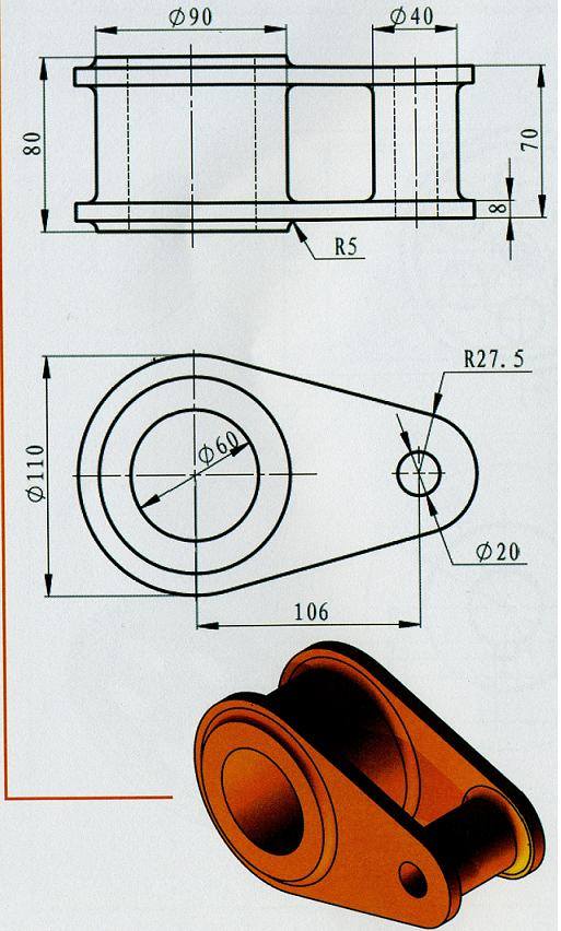 Inventor三维建模练手图3D模型缩略图