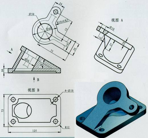 Inventor三维建模练手图3D模型缩略图