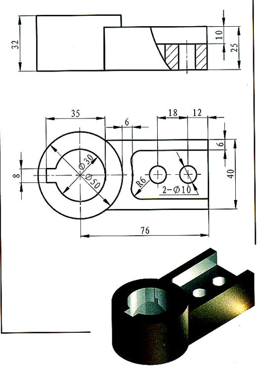 Inventor三维建模练手图3D模型缩略图