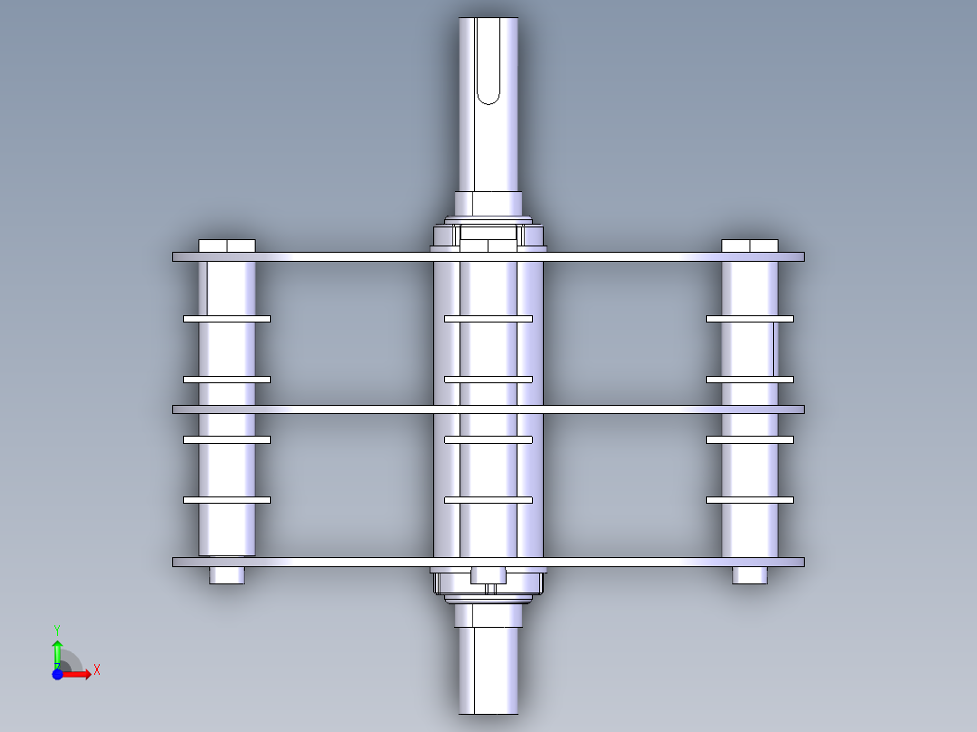 锤片式饲料粉碎机(课程设计)3D模型前视图