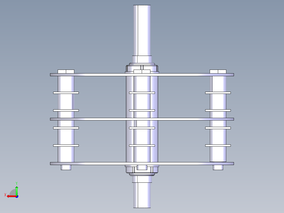 锤片式饲料粉碎机(课程设计)3D模型后视图