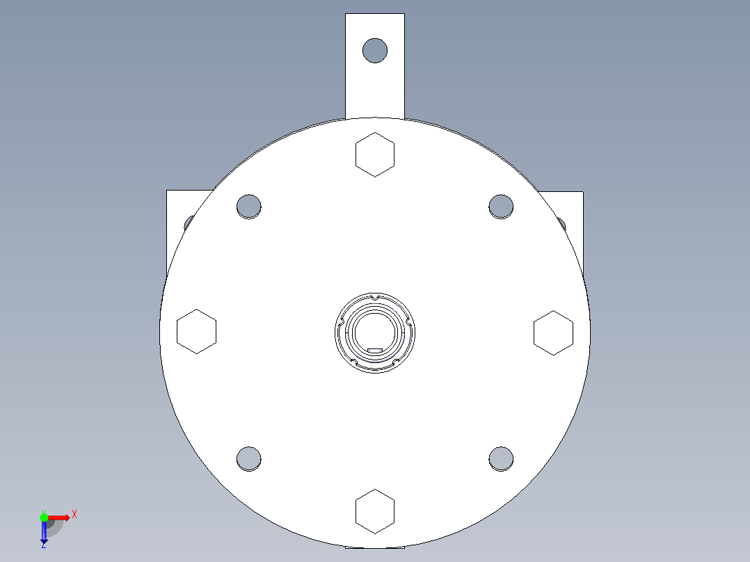 锤片式饲料粉碎机(课程设计)3D模型俯视图