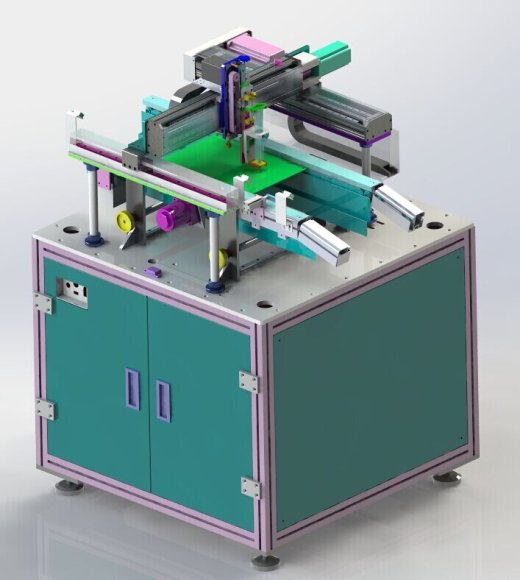 在线式点胶机UV胶硅胶 3D图纸 机械设计素材参考资料3D模型缩略图