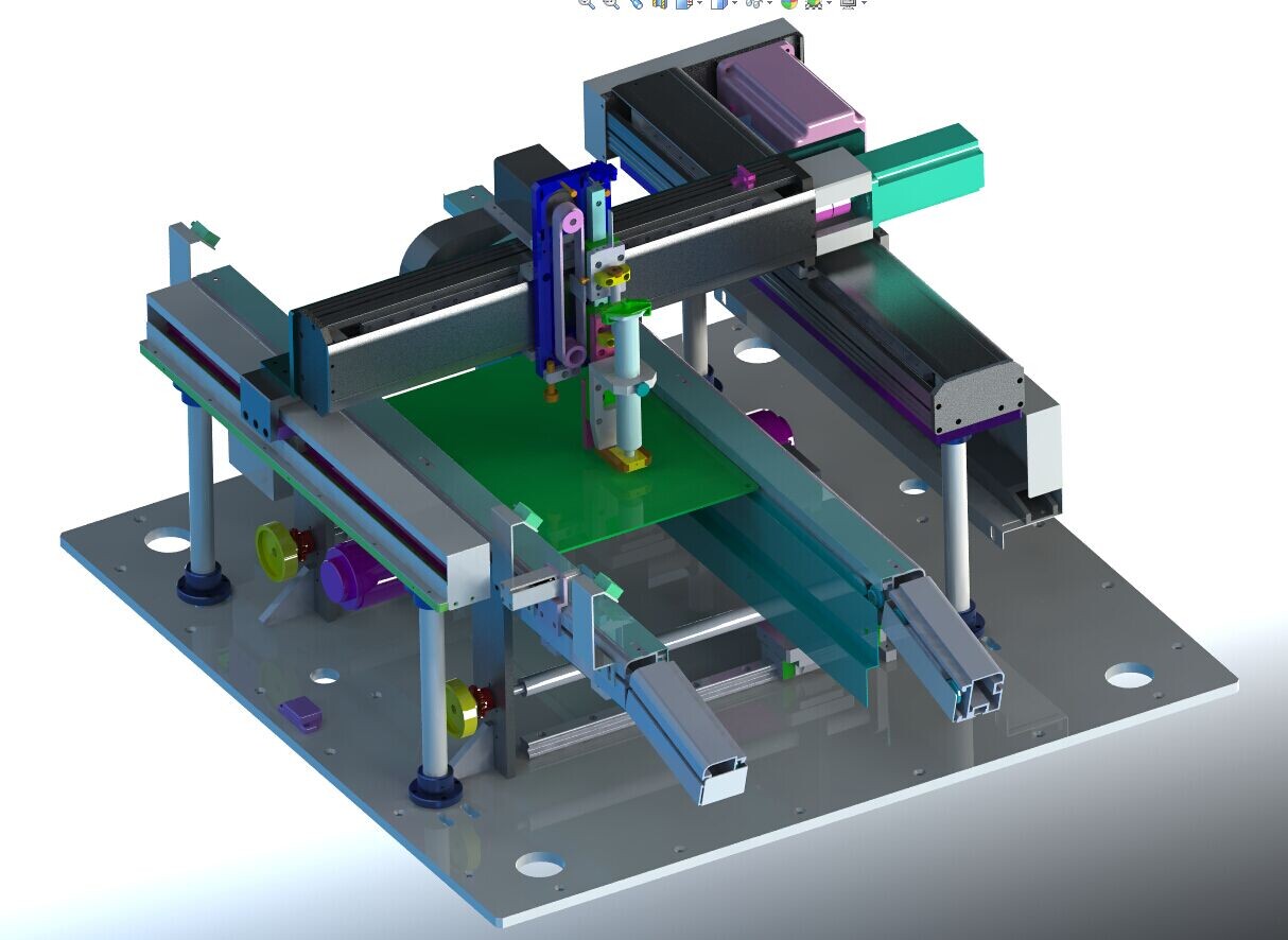 在线式点胶机UV胶硅胶 3D图纸 机械设计素材参考资料3D模型