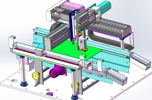在线式点胶机UV胶硅胶 3D图纸 机械设计素材参考资料3D模型缩略图