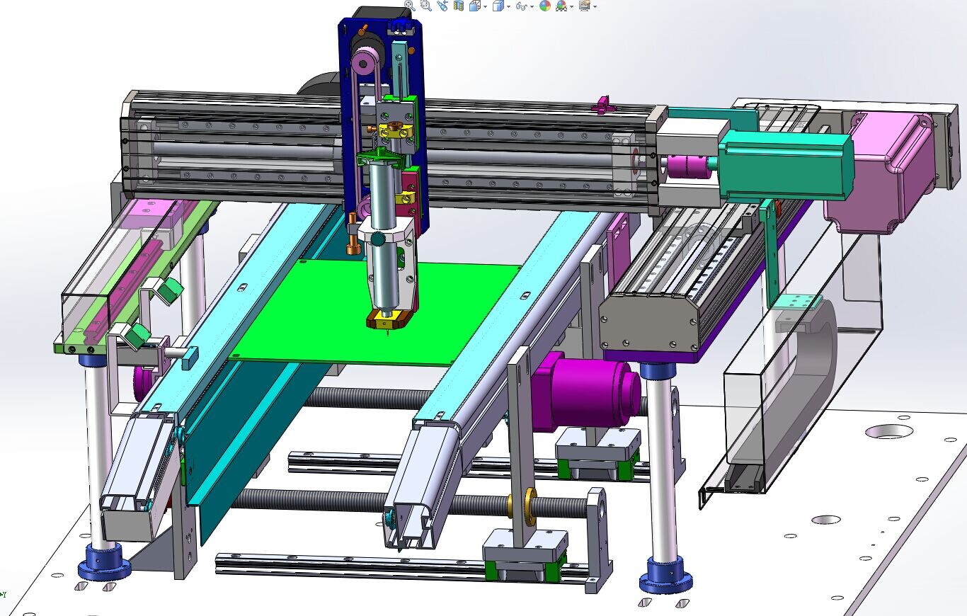 在线式点胶机UV胶硅胶 3D图纸 机械设计素材参考资料3D模型